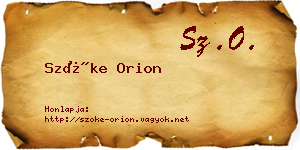 Szőke Orion névjegykártya